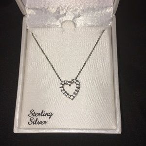 Sterling silver diamond necklace